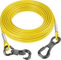 Tresbro 30FT Reflective Tie Out Cable for Dogs Up to 250 Pounds, Steel Wire Lead Leash Cable with Stainless Rotatable Buckle, Lightweight and Enduring, Dog Chains Outside for Outdoor, Yard, Yellow