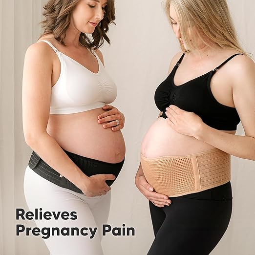 KeaBabies Maternity Belly Bands for Pregnant Women - Soft & Breathable Pregnancy Belly Support Band, Adjustable Maternity Belt for Back, Pelvic Support, Comfortable, Easy to Use (Classic Ivory, M/L)