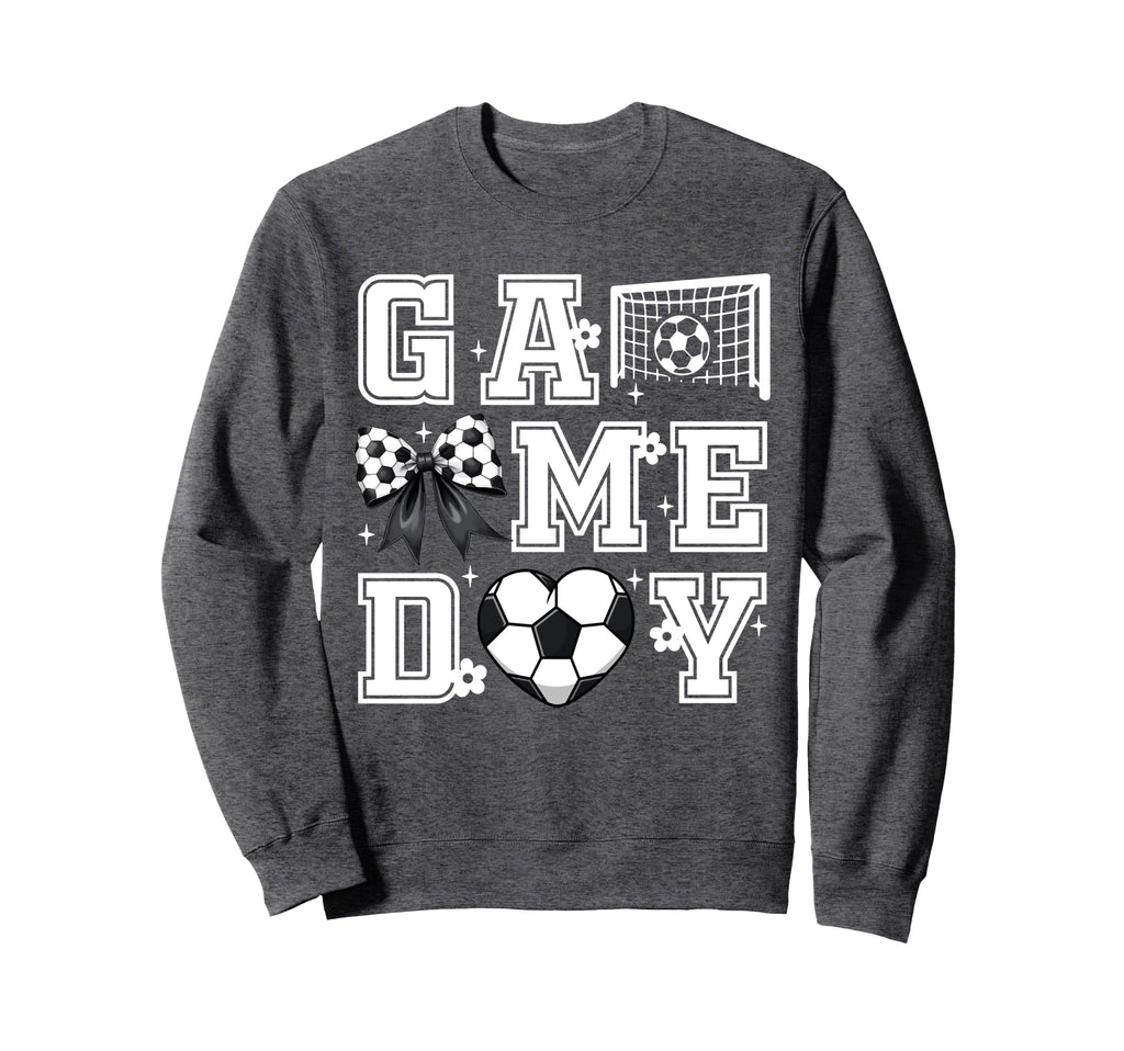 Soccer Game Day Coquette Bow Funny Sweatshirt - Aesthetic Graphic Unisex