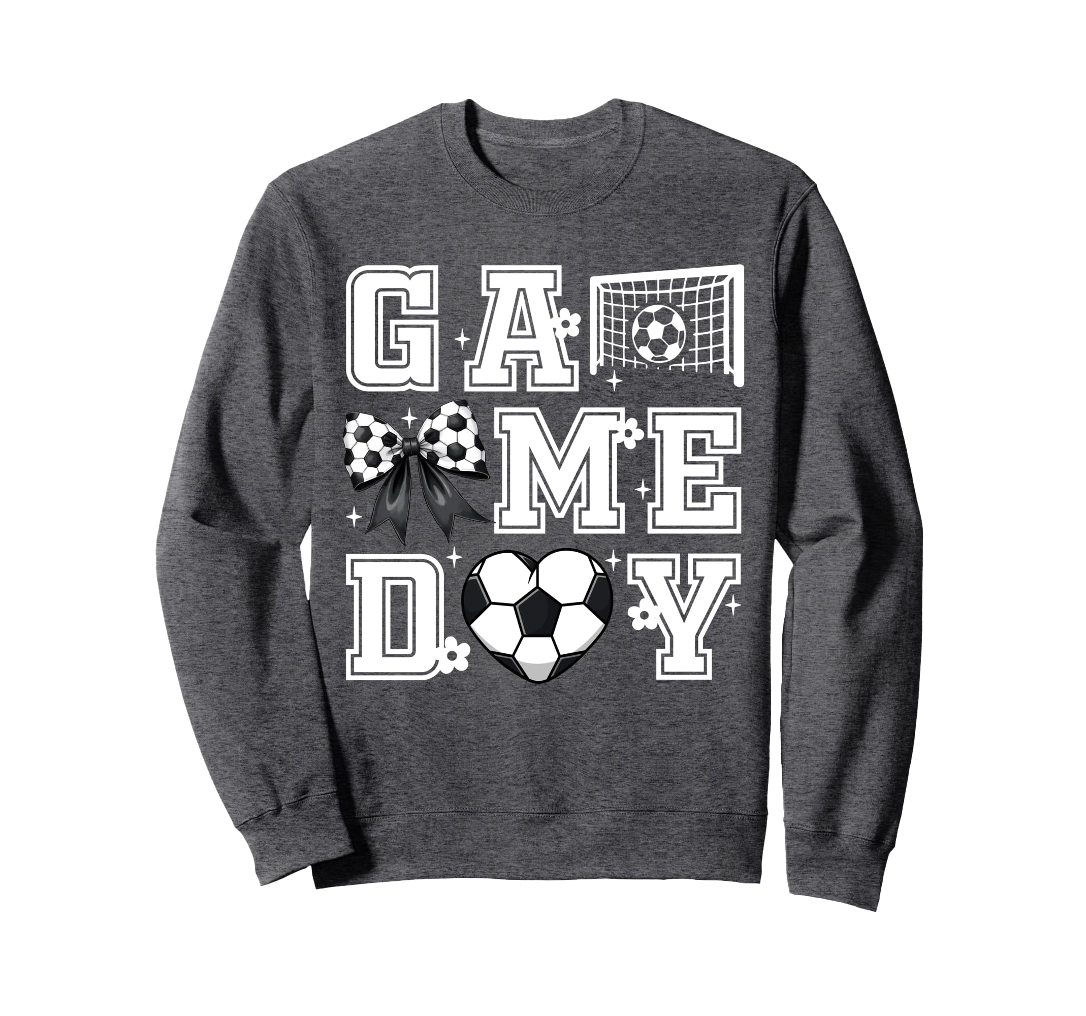 Soccer Game Day Coquette Bow Funny Sweatshirt - Aesthetic Graphic Unisex