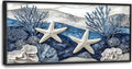 Large Starfish Nautical Wall Art for Living Room, Ocean Canvas Oversized Wall Decor, Sea Animal Modern Framed Pictures Painting Print Artwork for Bedroom Office 60"L x 30"W