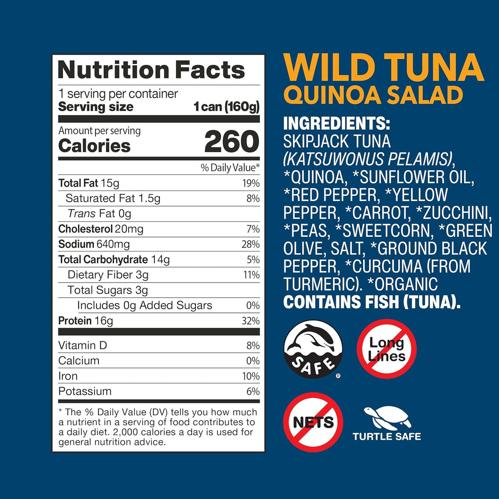 Wild Planet Quinoa Tuna Salad, 5.6 oz, 9-Pack