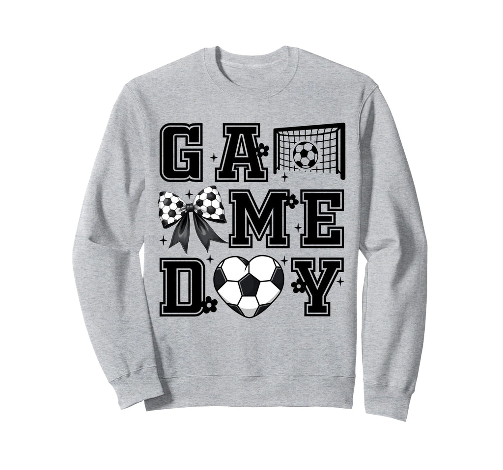 Soccer Game Day Coquette Bow Sweatshirt - Casual Everyday Wear for Adults