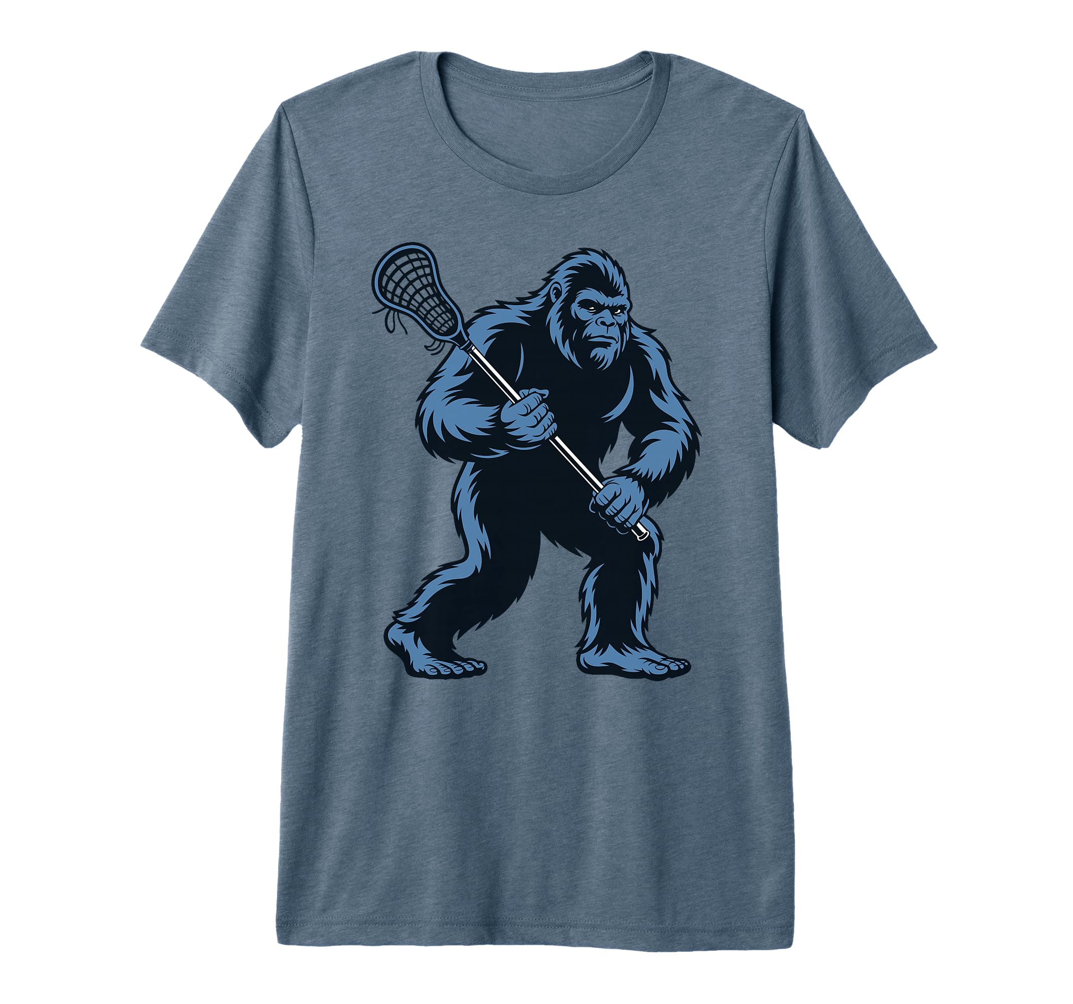 Bigfoot Lacrosse Sasquatch Lax Tri Blend T-Shirt - Graphic Print Men Women