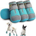 Hcpet Dog Shoes for Large Dogs, Breathable Dog Booties for Small Medium Dogs, Anti-Slip Dog Boots & Paw Protectors for Hot Pavement Winter Snow Hiking with Reflective Straps Blue Size 2