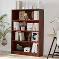 Bookshelf, Open Modern Bookshelf, 4 Shelf Bookcase with Freestanding Display Storage, Wooden Book Shelf for Bedroom, Living Room, Dinning Room, Office, 48 Inch, Brown