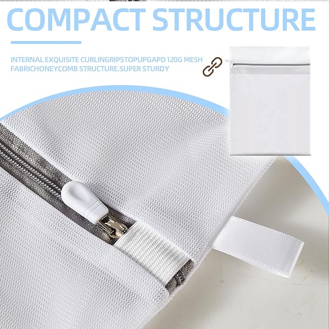 Mesh Laundry Bags, Mesh Wash Bags, Durable Mesh Structure with Strong Zipper, Suitable for Underwear, Delicate Clothes, Pants, Shoes, Socks Washing (Small Fine Mesh, Large 20 * 24in*4pcs)