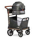Pet Foldable Cart - Luxury Cat & Dog Stroller with Extra Large Shopping Basket, Cup Holders, & Ventilated Canopy - Easy Fold Pet Stroller for Cats & Dogs