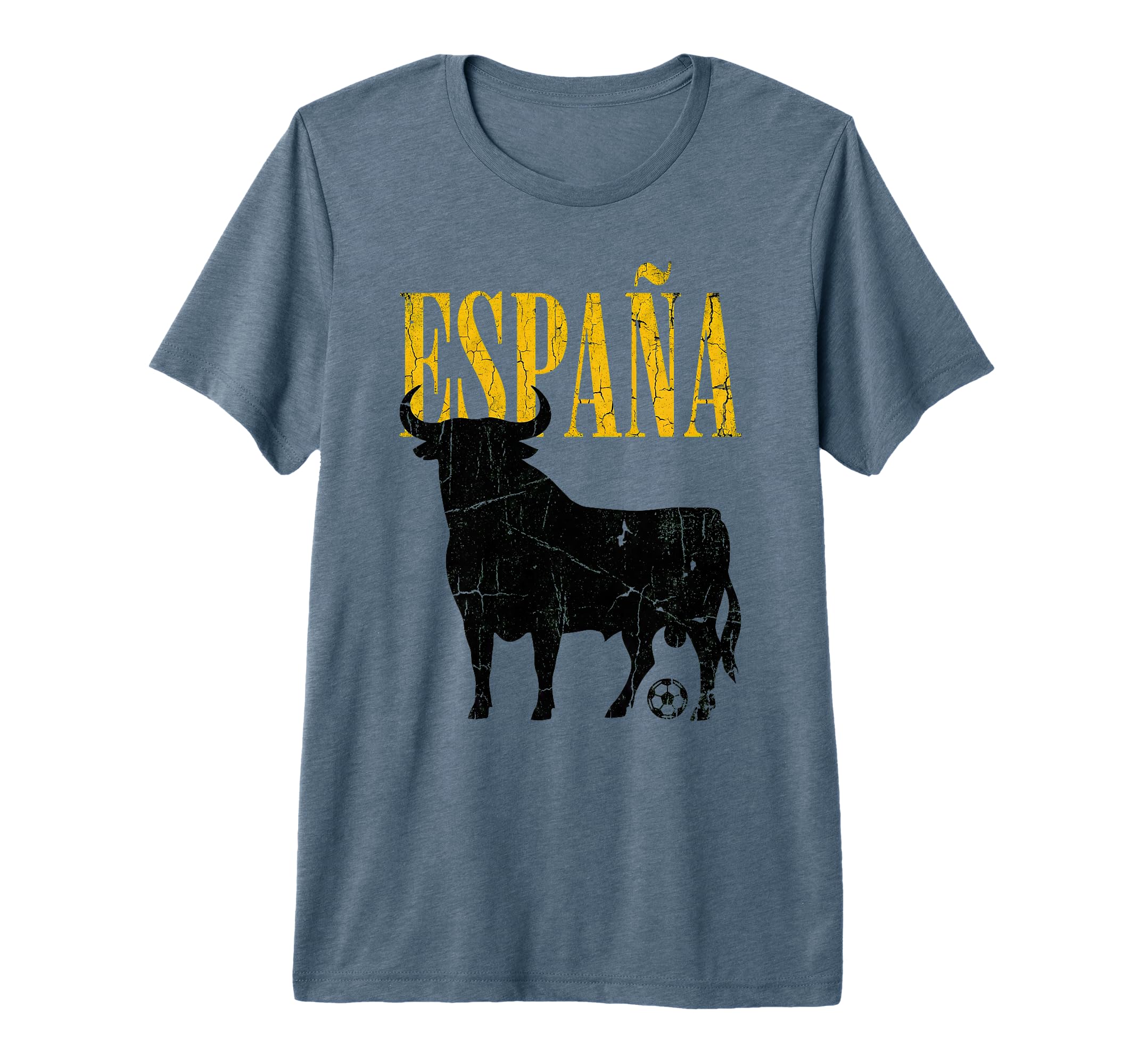 Espana Bull Soccer Ball Silhouette Tri T-Shirt - Unique Graphic Unisex