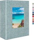 Vienrose Photo Album 4x6 100 Pages Photos Linen Cover Picture Book with Front Window for Baby Wedding Children