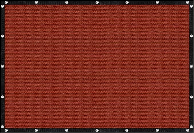 VICLLAX Shade Fabric Sun Shade Cloth with Every 2 FT Grommets for Patio Garden Pergola Cover Canopy 9x10 FT, Rust Red