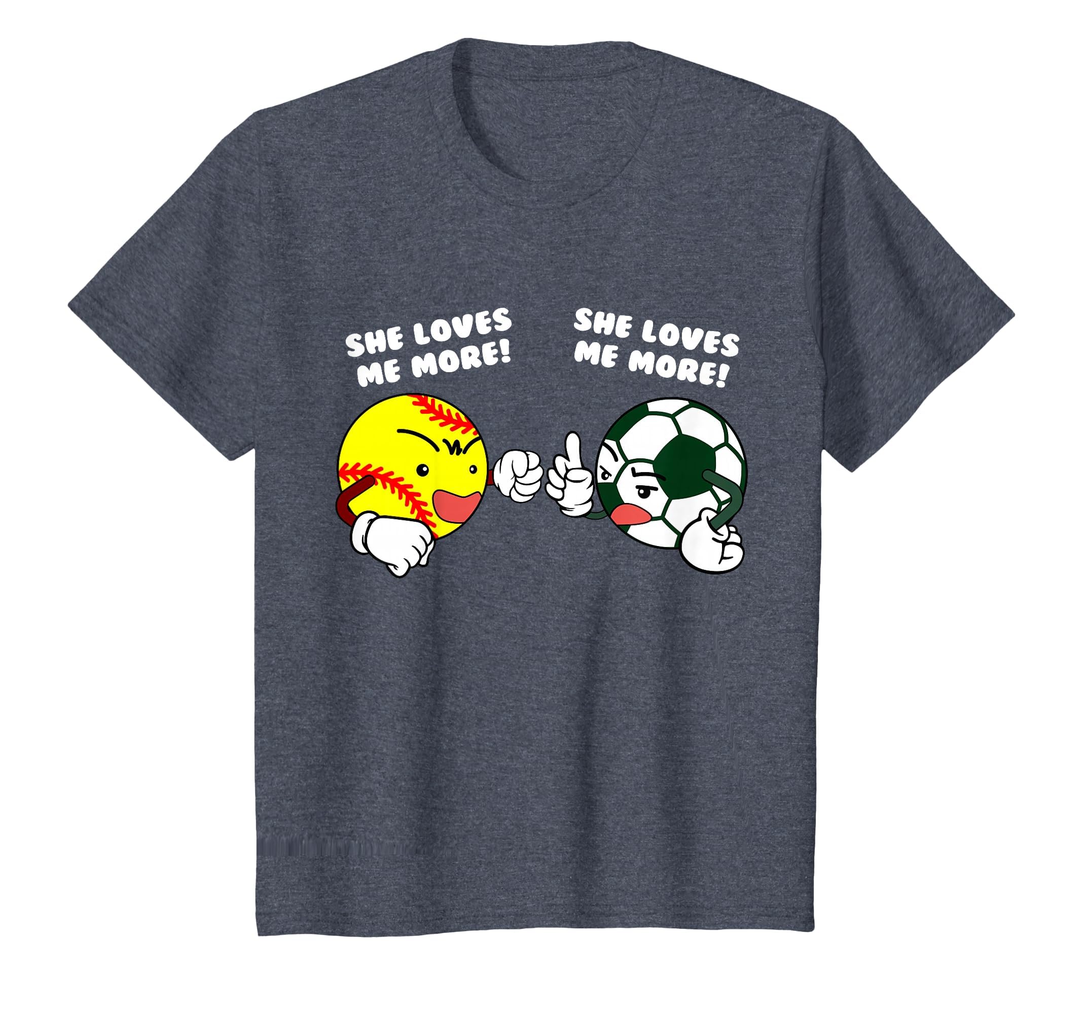 She Loves Me More Funny Softball T-Shirt - Novelty Apparel Men Women
