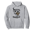 Soccer Auntie Leopard Funny Soccer Hoodie - Fun Novelty Design Unisex