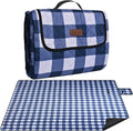 Extra Large Picnic Blanket 80''x 60'' Picnic Mat Waterproof Sand Proof Foldable for Beach, 5-Layer Outdoor Blanket for 6 to 8 Adults,Camping Lawn Hiking Park Music Festival Wedding Mats(Navy Blue)