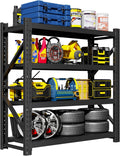 Garage Shelving Unit, 4 Tier Heavy Duty Racks, Easy Assembly, Metal Racks with Adjustable Shelves, 3000 LBS Load Capacity,for Warehouse,Basement (Black, 19.7" D x 59.1" W x 78.7" H)