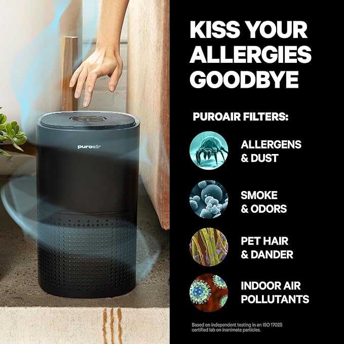 PuroAir 240 HEPA Air Purifiers for Home Large Rooms - Covers Up To 1,000 Sq Ft - Filters Up To 99.9% of Pollutants, Smoke, Pollen, Dust - Quiet HEPA Air Filter - Air Purifiers for Bedroom (2 Pack)