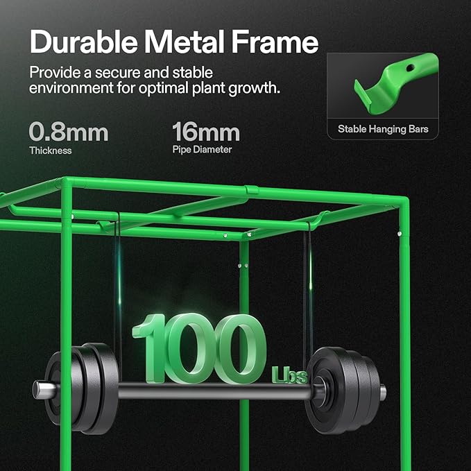 VIVOSUN S326 36"x20"x63" Grow Tent, High Reflective Mylar with Observation Window and Floor Tray for Hydroponics Indoor Plant for VS1000/VS2000