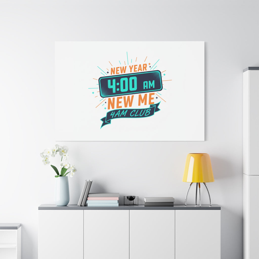 4AM Club New Year Graphic Canvas | Holiday Party Novelty, Festive New Year Decor