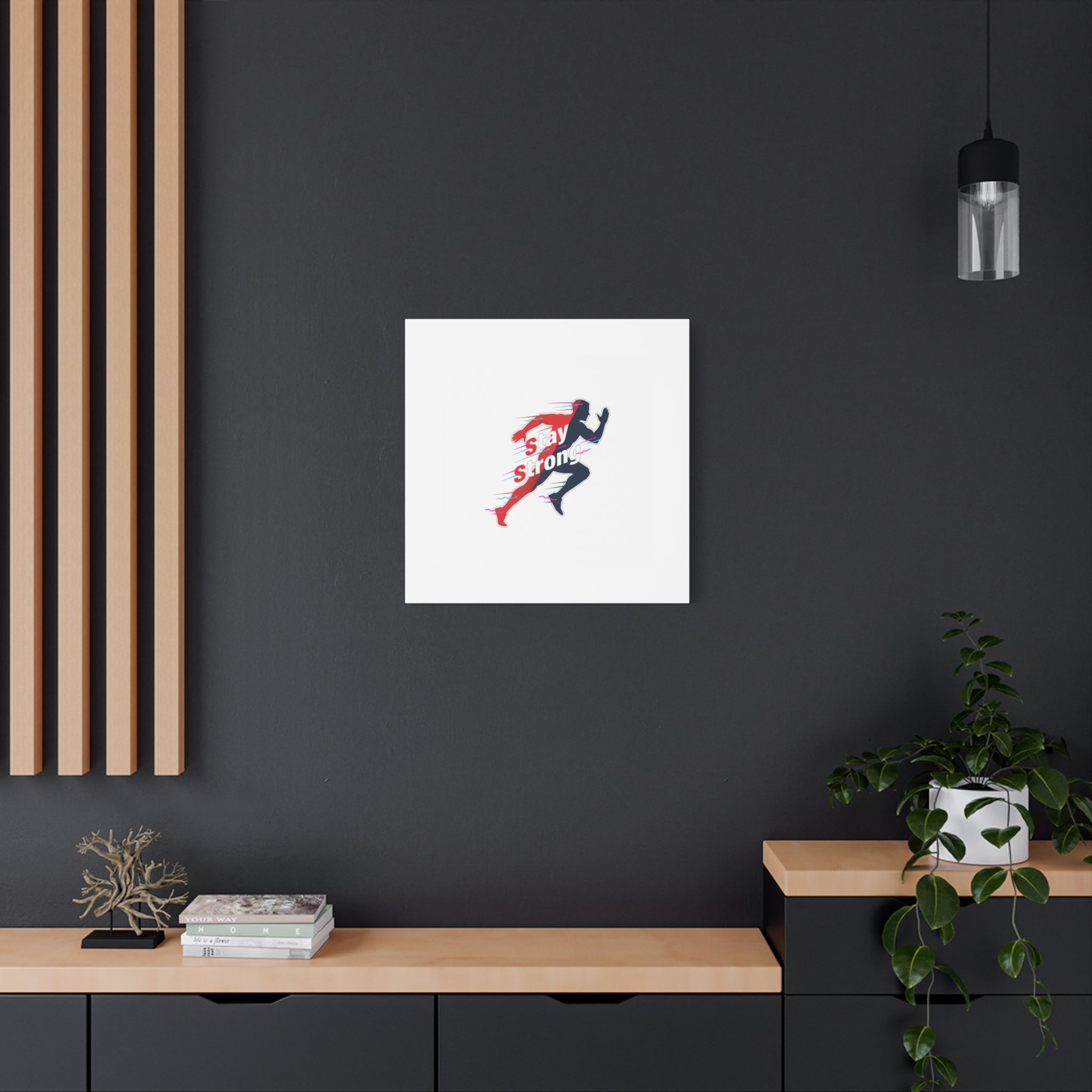 Stay Strong Runner Canvas | Fitness Motivation, Gym Wall Art