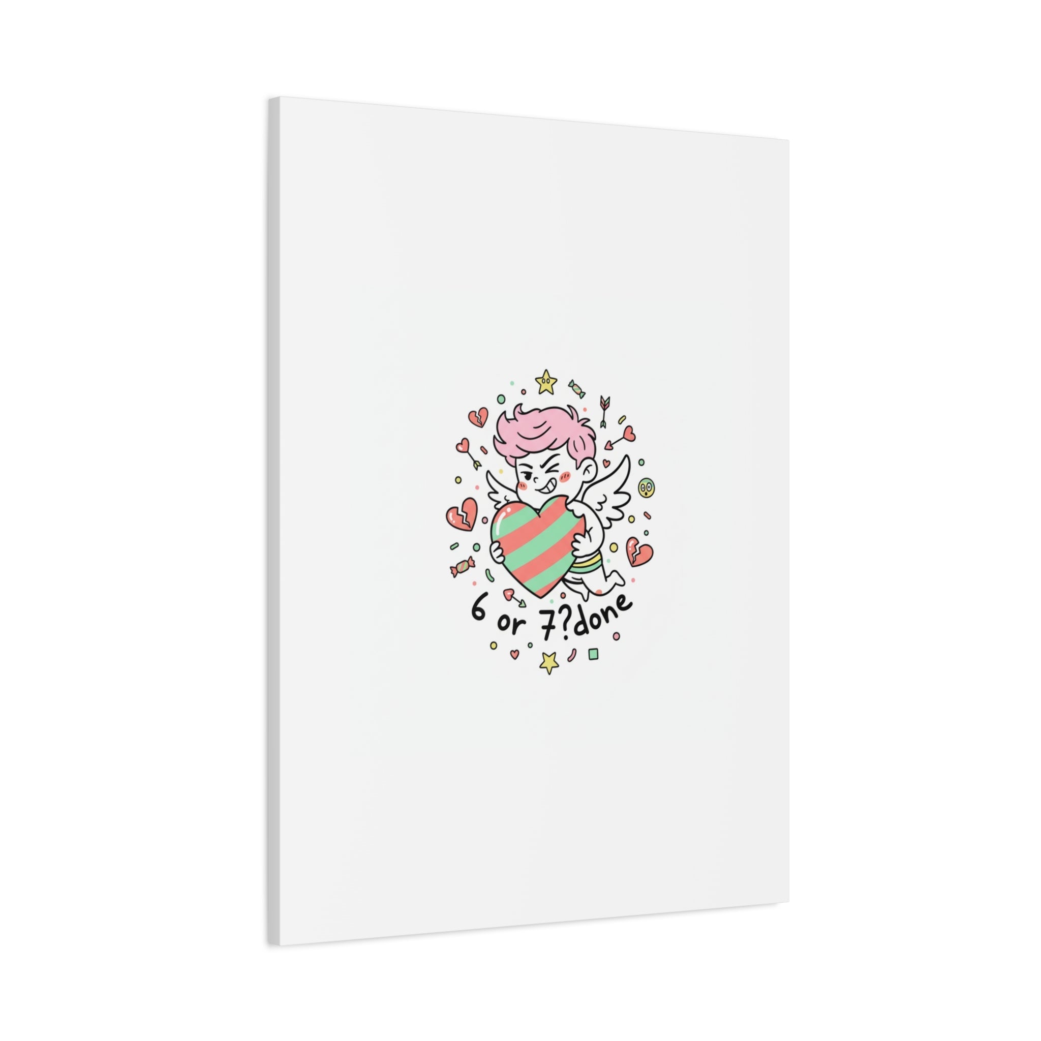 Weird Cupid heart illustration Canvas | Weird Valentine, quirky chaotic love