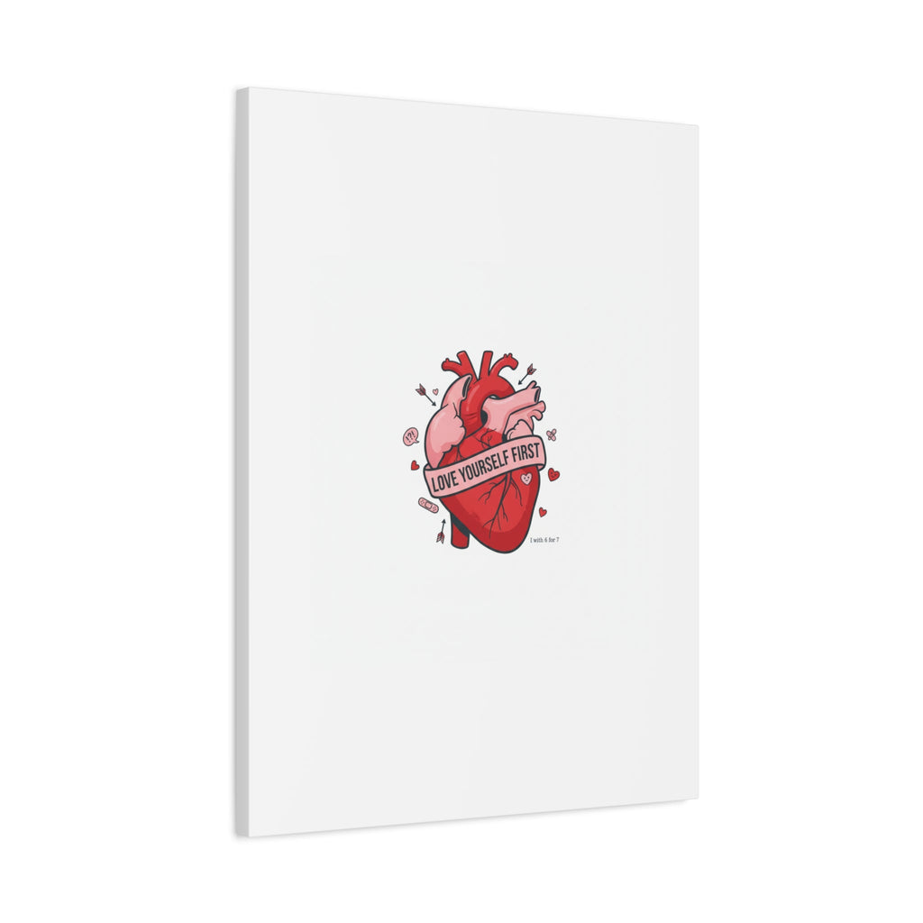 Love Yourself First Canvas, Hearts-with-a-Twist, Anti-Valentine Art