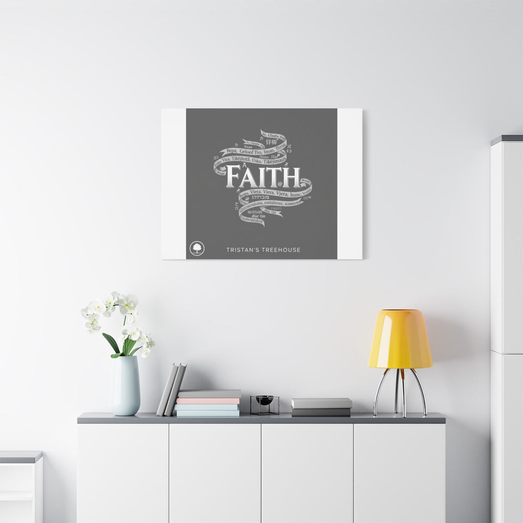 handwritten faith ribbon Canvas | sketch aesthetic, doodle design