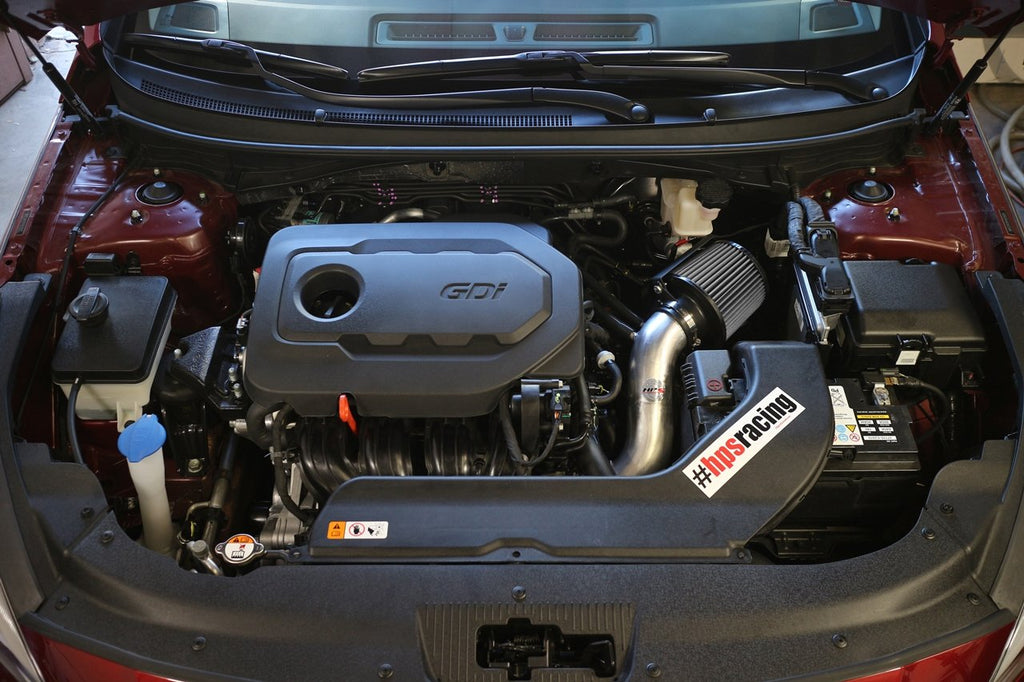 HPS Shortram Air Intake Kit 2015-2018 Hyundai Sonata 2.4L Non Turbo, Includes Heat Shield, Black