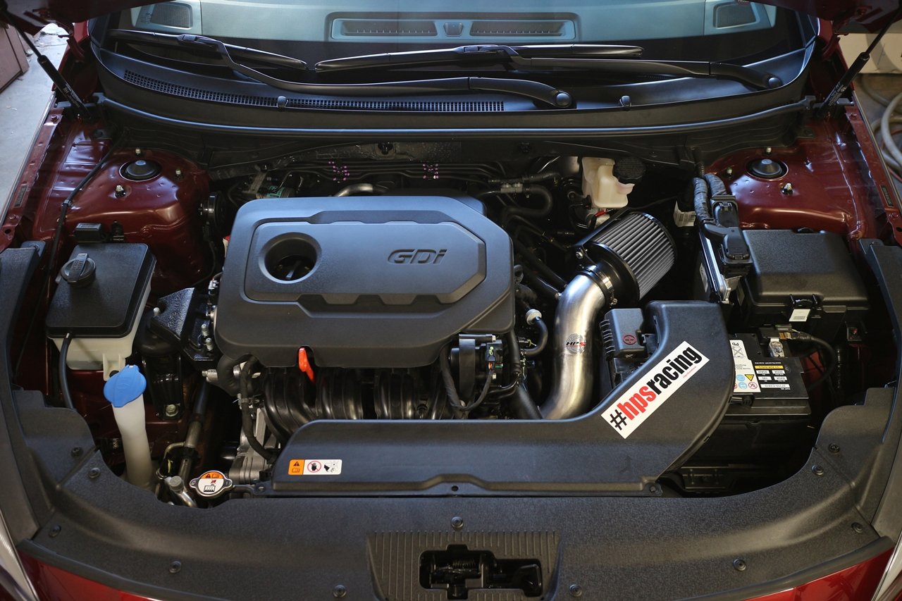 HPS Shortram Air Intake Kit 2015-2018 Hyundai Sonata 2.4L Non Turbo, Includes Heat Shield, Black