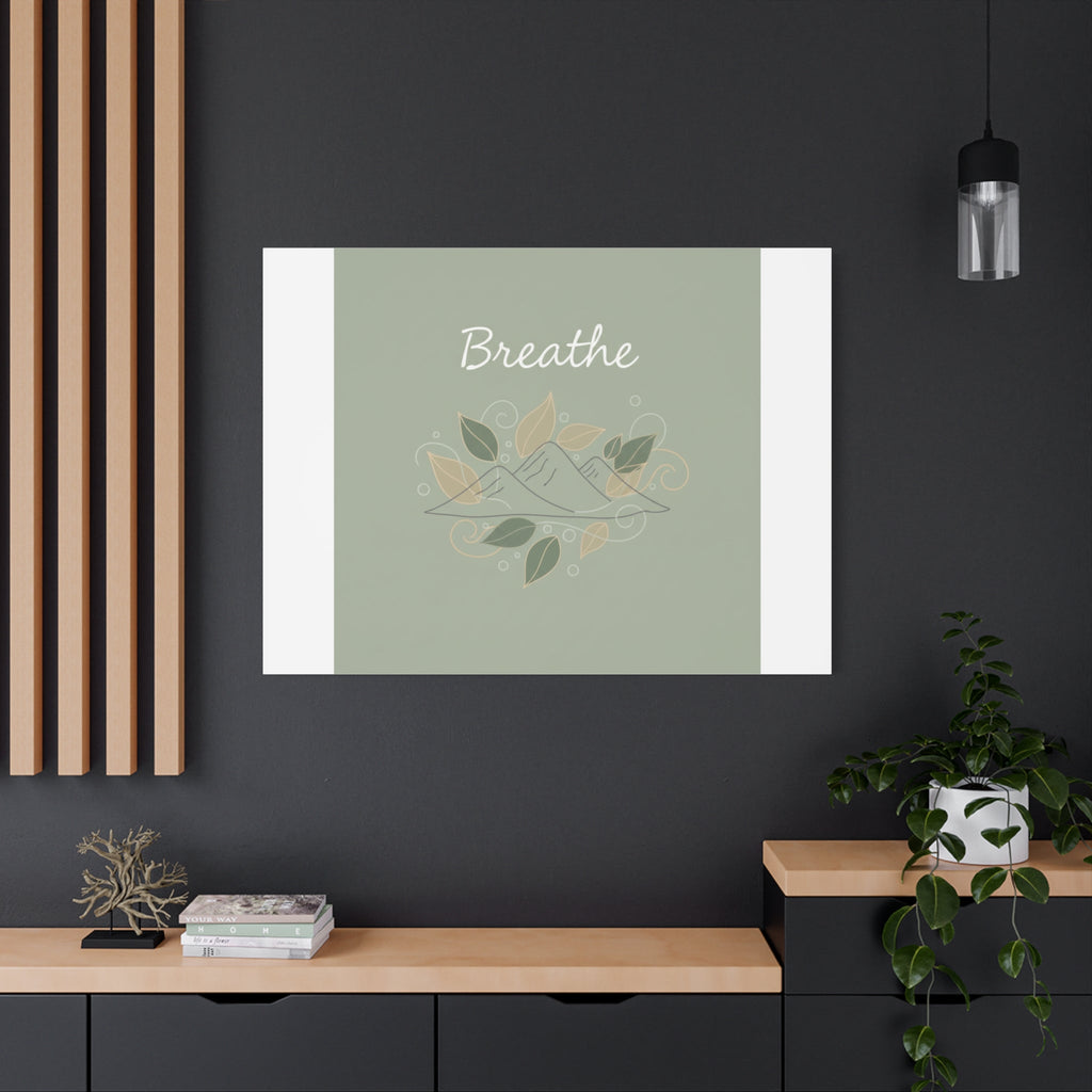 Breathe Mountain Line Canvas | Nature Symbols, Minimal Forest Wall Art