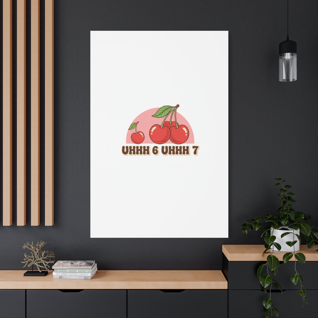 Six Severn Cherry Retro Graphic Canvas | kawaii fruit print, vintage cherry design