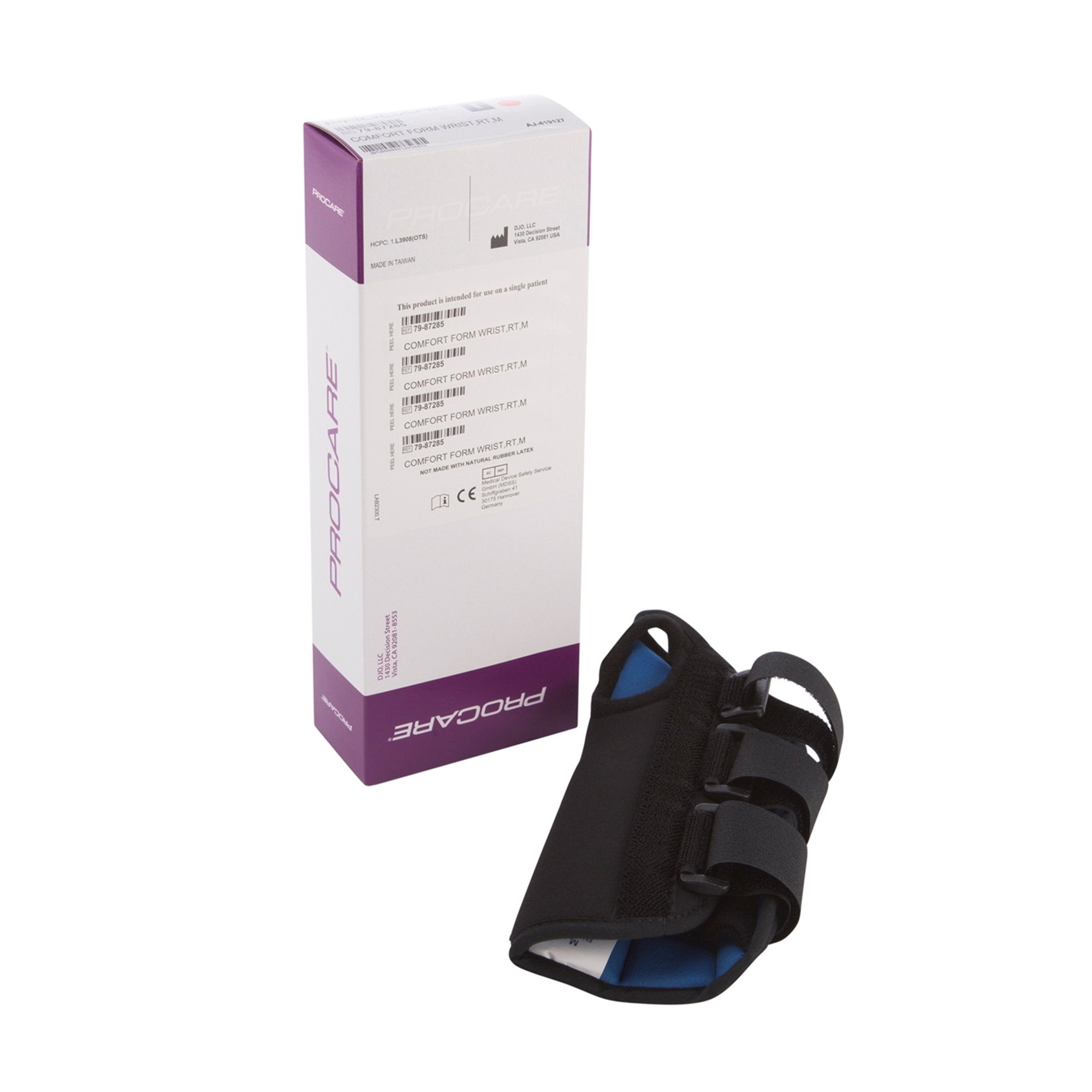 ProCare® ComfortForm™ Wrist Brace with Palmar Stay, Aluminum/Foam/Lycra, Black 79-87285