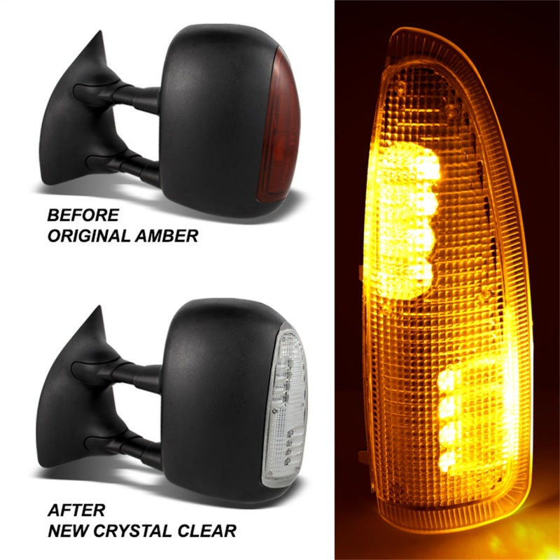 SPYDER xTune Ford Superduty F250-F650 03-07 Amber LED Mirror Signal Lens - Clear ACC-LED-FDSD99-MR-C 9924712