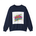 Stay Chill Crash Out Crewneck Sweatshirt | neon graffiti meltdown design