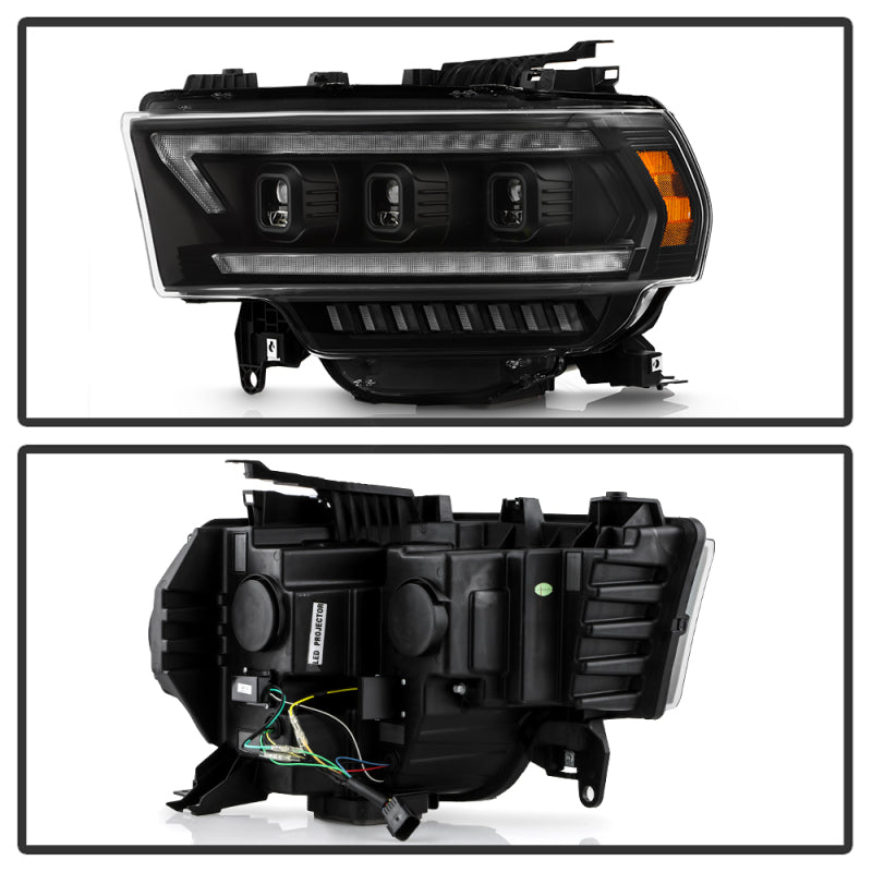 SPYDER 19-22 Dodge Ram 2500/3500 (Halogen Model Only) Proj. Headlights (PRO-YD-DR19HDHALAP-SEQ-BK) 5088604