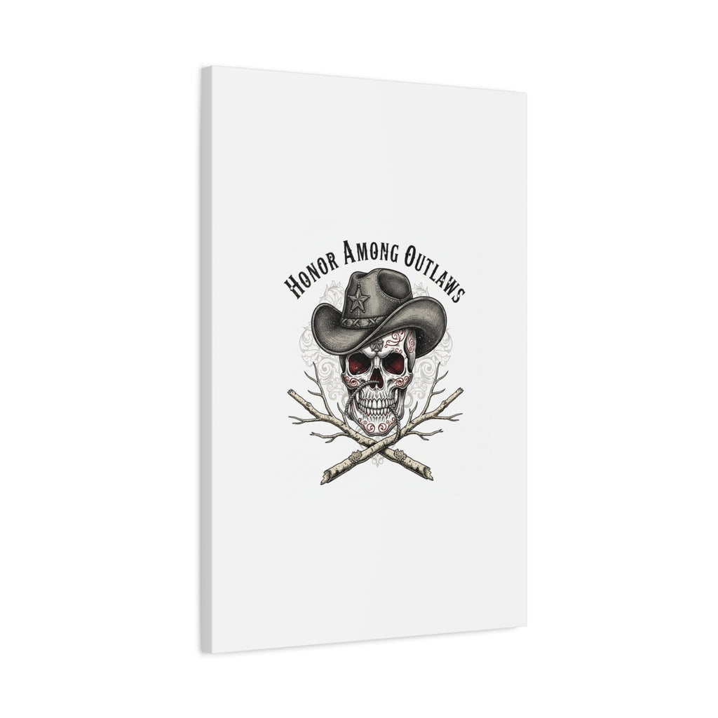 Honor Among Outlaws Canvas | Western Skull Art, Gothic Americana Desert Noir