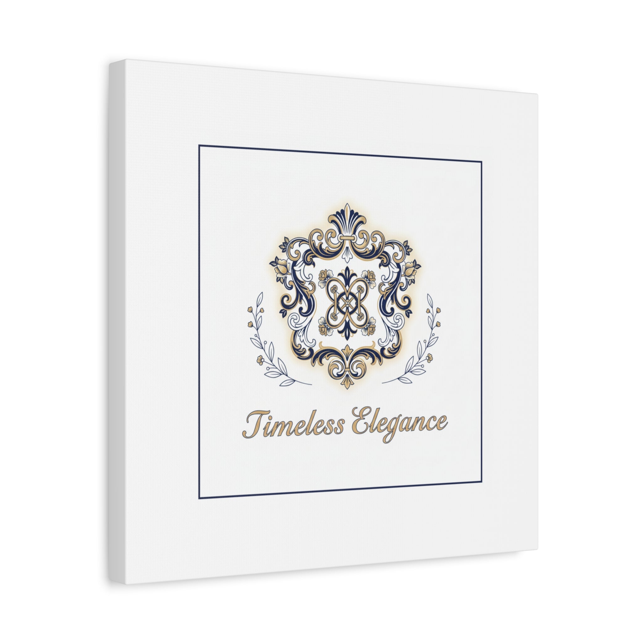 Ornate Brooch Emblem Canvas | Vintage Formalwear Accents, Baroque Print