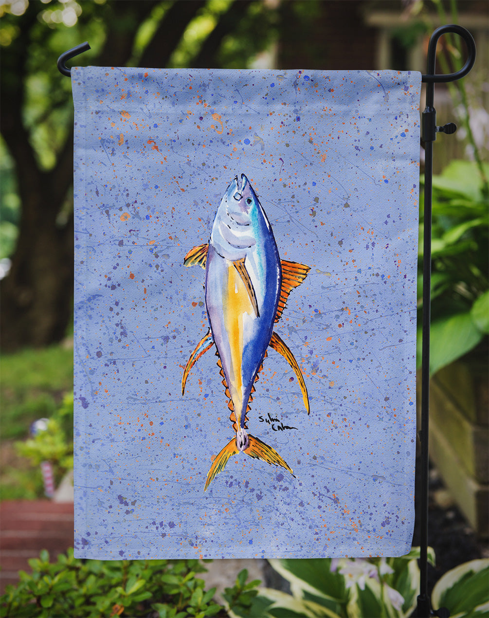 Fish Tuna Garden Flag Mailbox Decorative Yard Banner Outside Patio Artwork for Flower Beds, Garden Size, Multicolor