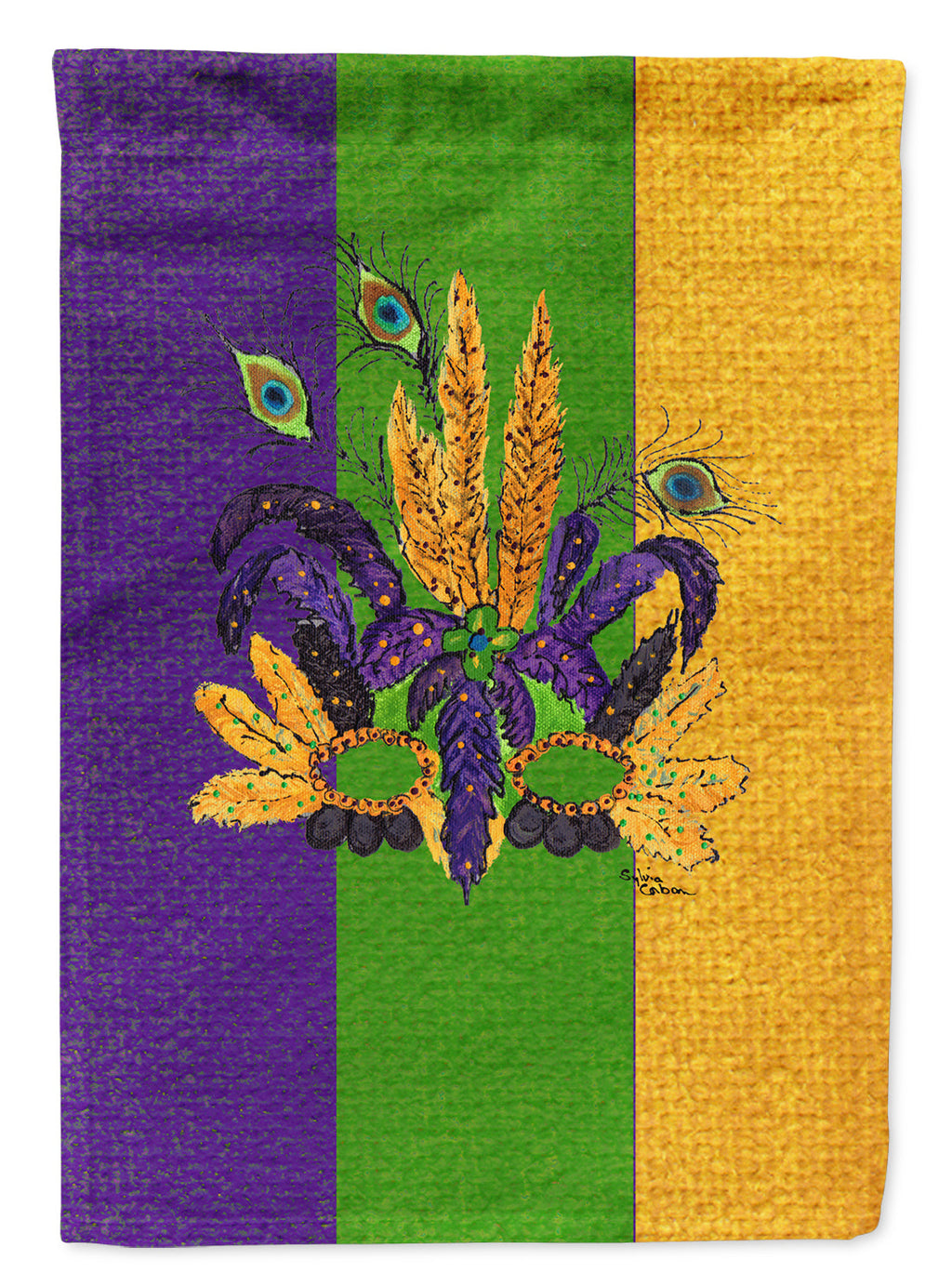 Mardi Gras Feathered Mask Garden Flag Mailbox Decorative Yard Banner Outside Patio Artwork for Flower Beds, Garden Size, Multicolor