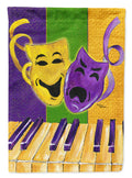 Mardi Gras Piano with Comedy and Tragedy Masks Garden Flag Mailbox Decorative Yard Banner Outside Patio Artwork for Flower Beds, Garden Size, Multicolor