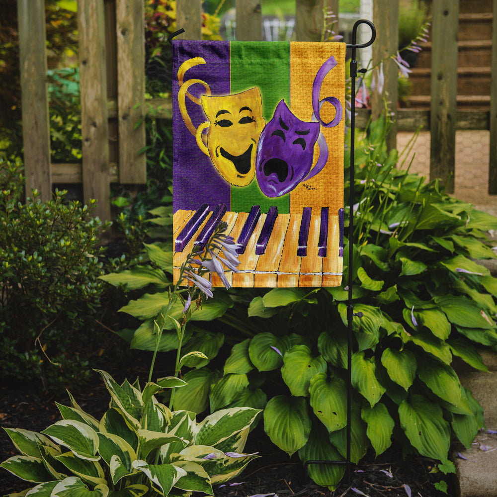 Mardi Gras Piano with Comedy and Tragedy Masks Garden Flag Mailbox Decorative Yard Banner Outside Patio Artwork for Flower Beds, Garden Size, Multicolor