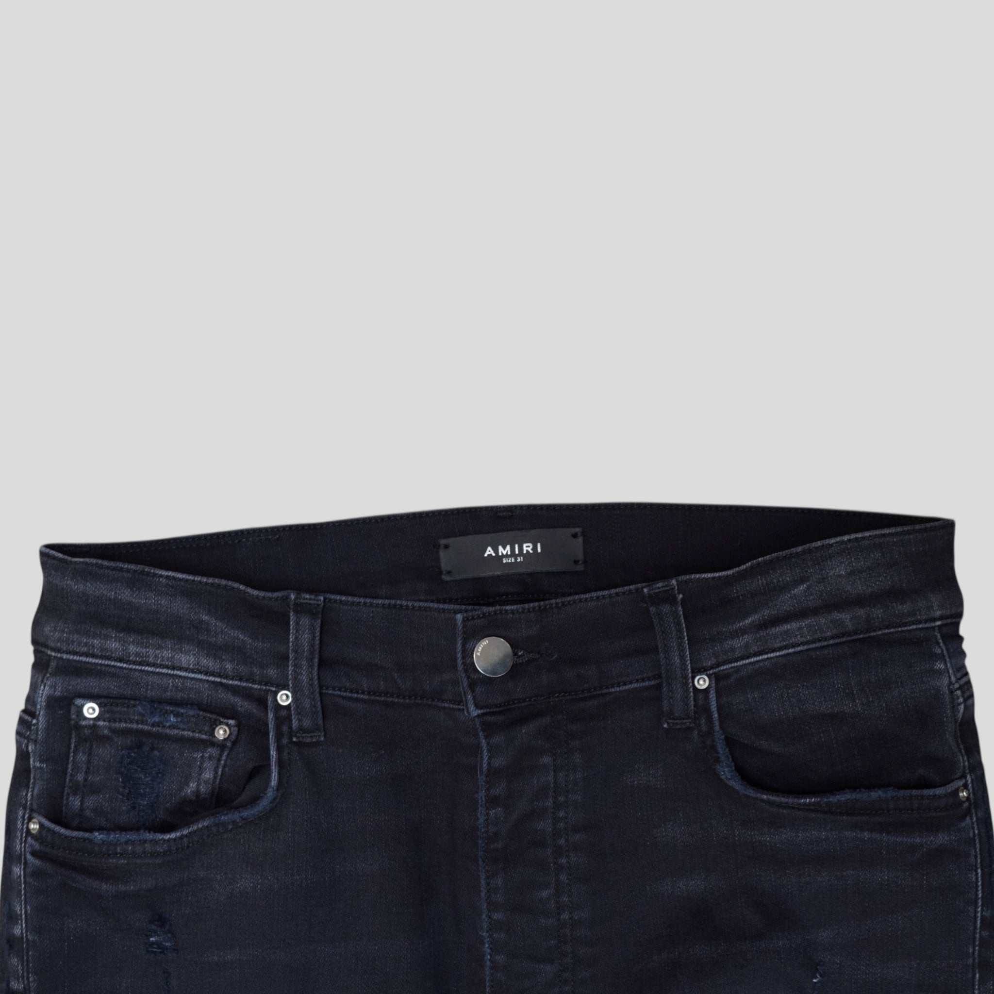 Amiri MX1 Bandana Patch Jeans in Aged Black