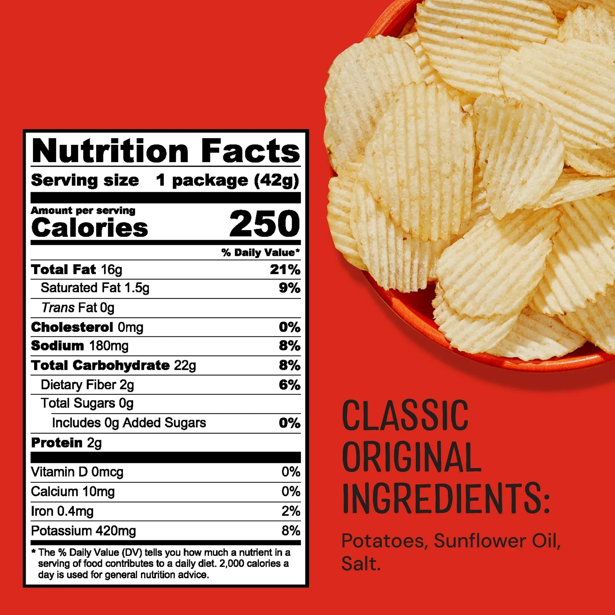 The Good Crisp Company, Original Crinkle Potato Chips, Case of 12, 5.5 Oz