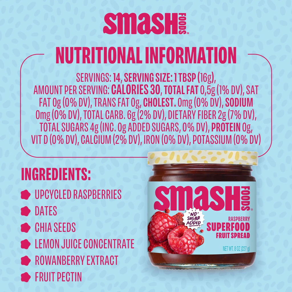 Oswald Chia Smash Raspberry Jam, Case of 6, 8 oz.