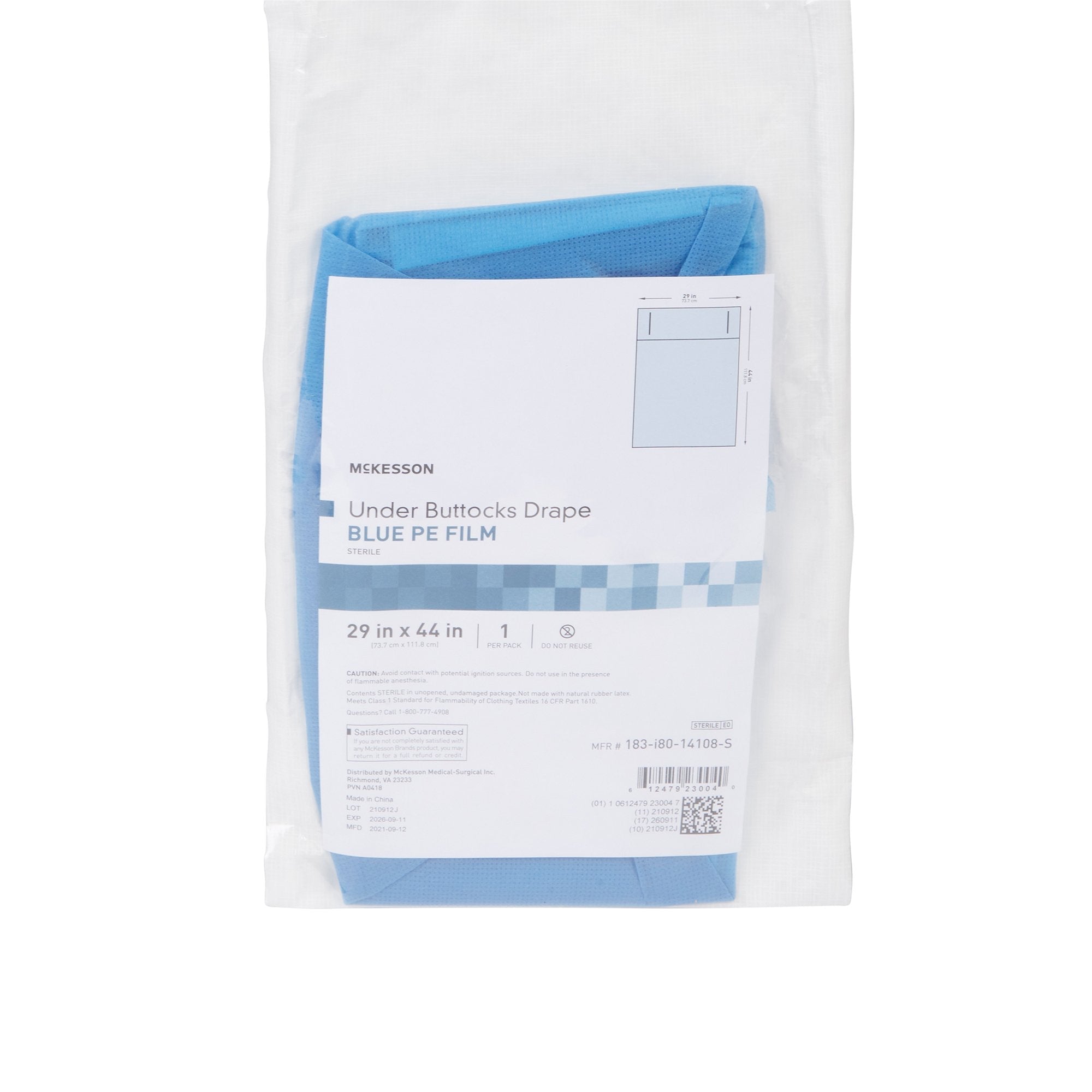 McKesson Sterile Under Buttocks Obstetrics / Gynecology Drape, 29 x 44 Inch 183-I80-14108-S