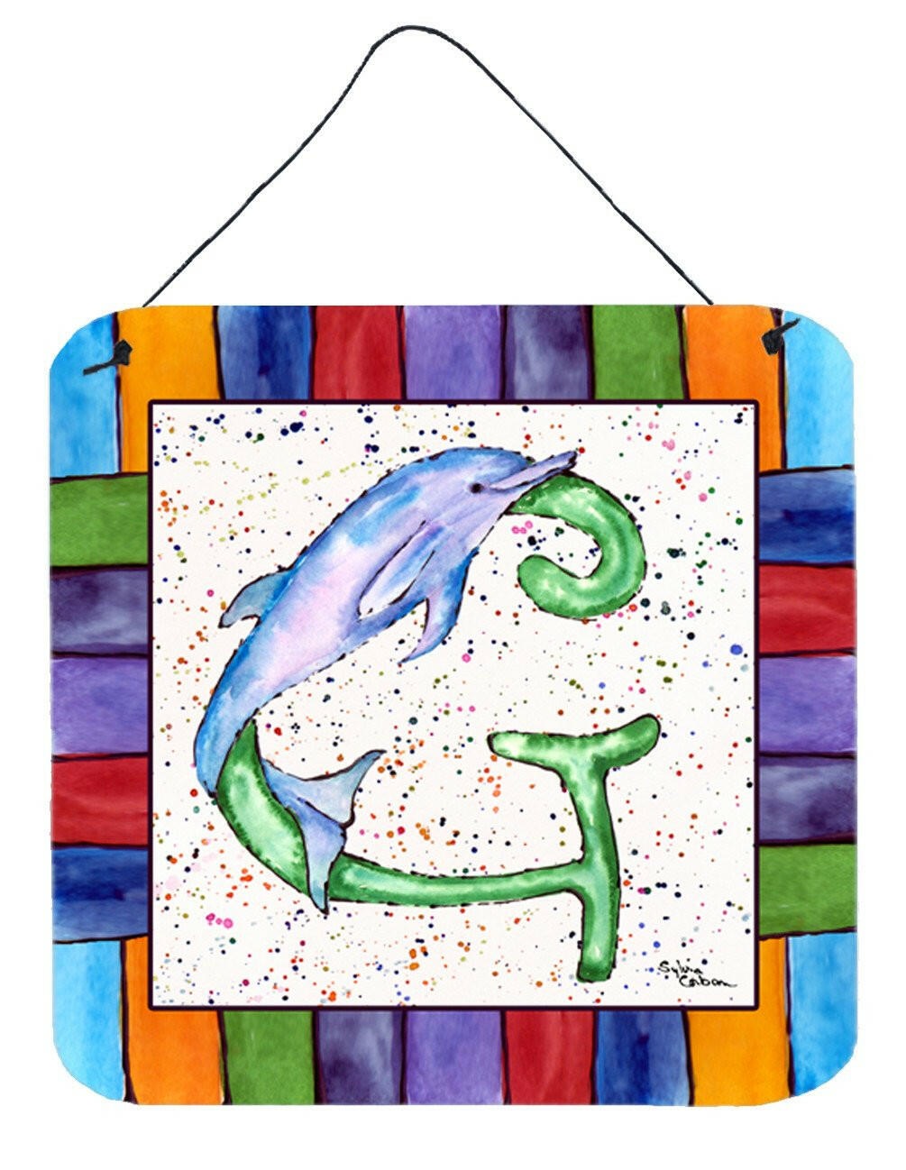 Beach and Seafood Letter G Wall or Door Hanging Prints Aluminum Metal Sign Kitchen Wall Bar Bathroom Plaque Home Decor, 6x6, Multicolor