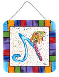 Beach and Seafood Letter N Wall or Door Hanging Prints Aluminum Metal Sign Kitchen Wall Bar Bathroom Plaque Home Decor, 6x6, Multicolor