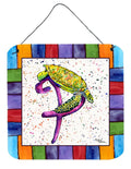 Beach and Seafood Letter P Wall or Door Hanging Prints Aluminum Metal Sign Kitchen Wall Bar Bathroom Plaque Home Decor, 6x6, Multicolor
