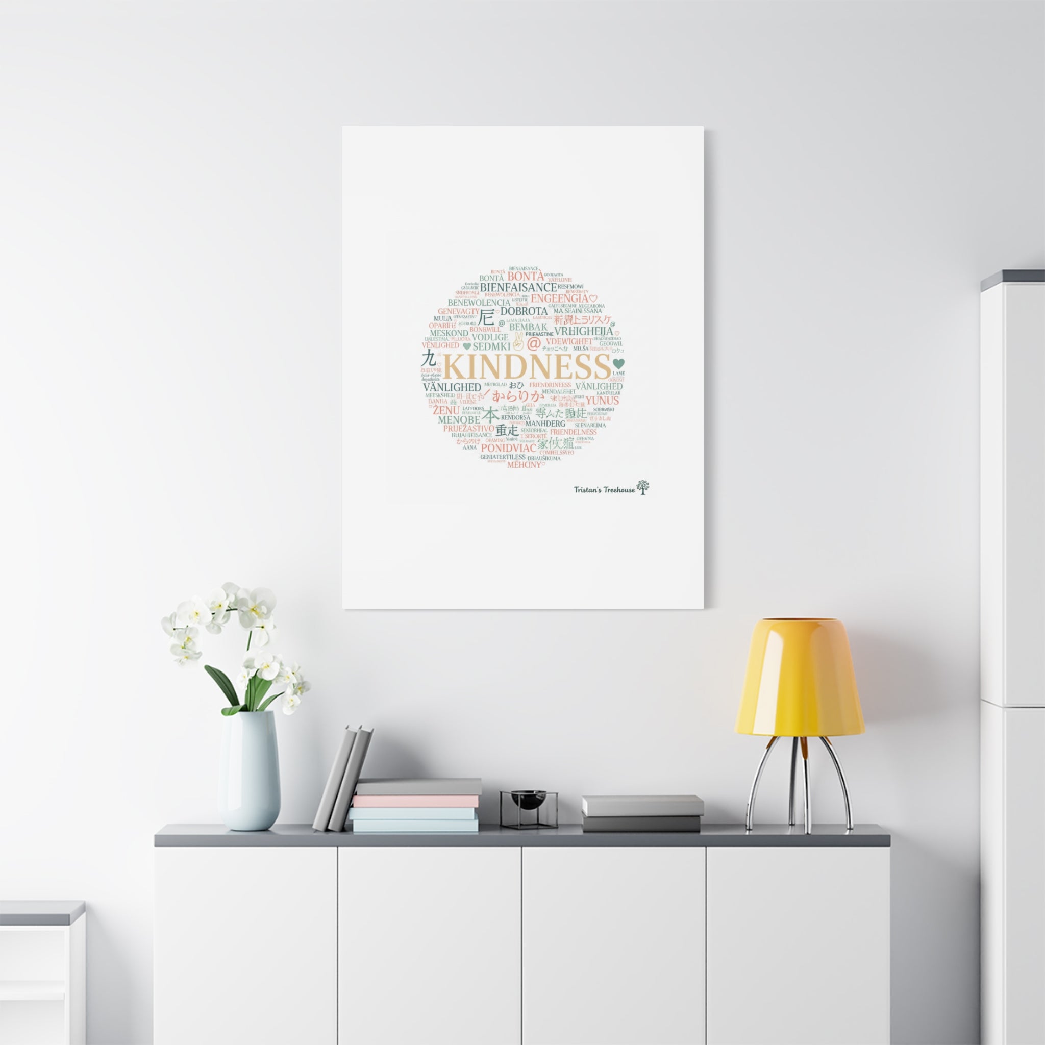 Kindness Word Cloud Canvas | Fresh Start Minimalist Wall Art