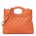 Chanel  Shiny Crumpled Calfskin Quilted Mini 31 Shopping Bag