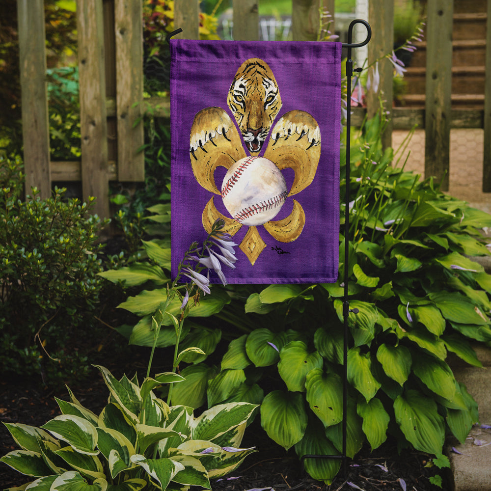 Tiger Fleur de Lis Baseball Garden Flag Mailbox Decorative Yard Banner Outside Patio Artwork for Flower Beds, Garden Size, Multicolor